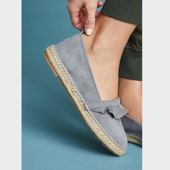 Anthropologie Shoes - ANTHROPOLOGIE - Suede Ruffle Espadrille